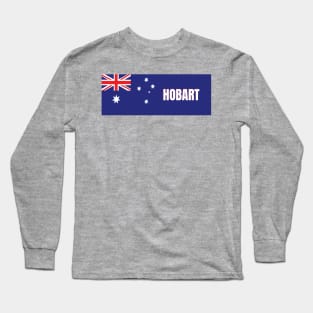 Hobart City in Australian Flag Long Sleeve T-Shirt